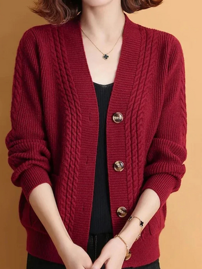 Monica™ - elegante cardigan lavorato a maglia con motivo twist