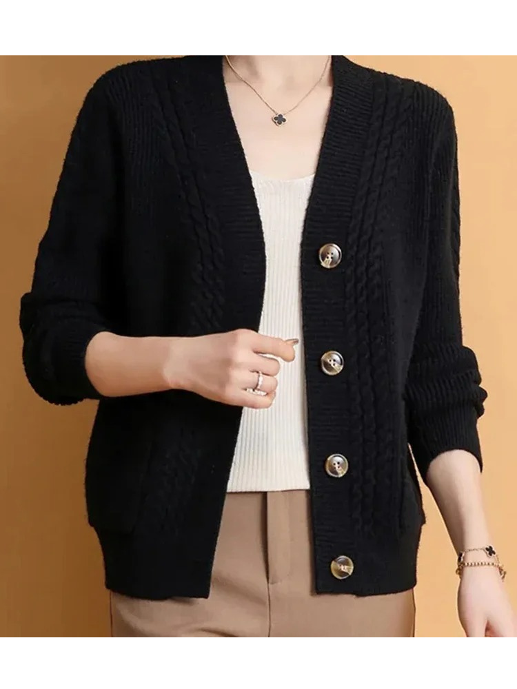 Monica™ - elegante cardigan lavorato a maglia con motivo twist