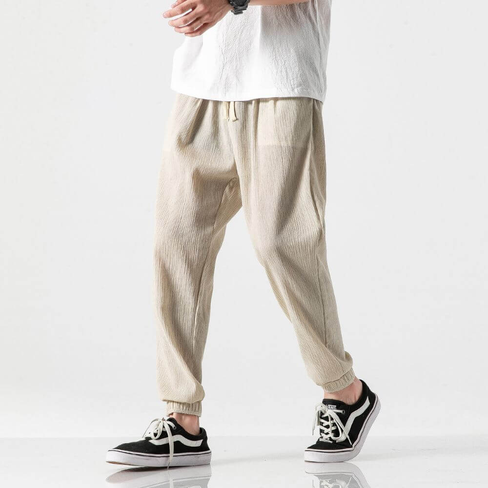 Luca™ - Pantaloni Comodi in Cotone e Lino - Khaki