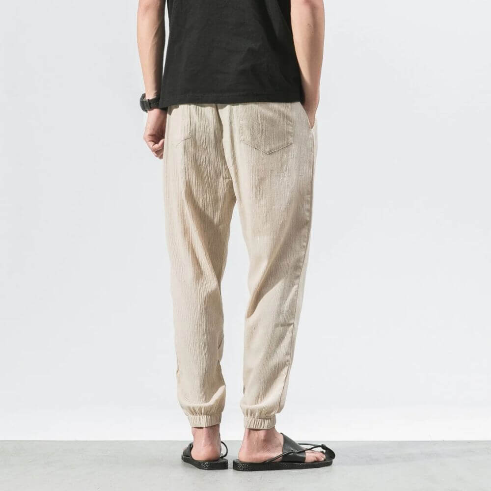 Luca™ - Pantaloni Comodi in Cotone e Lino - Khaki