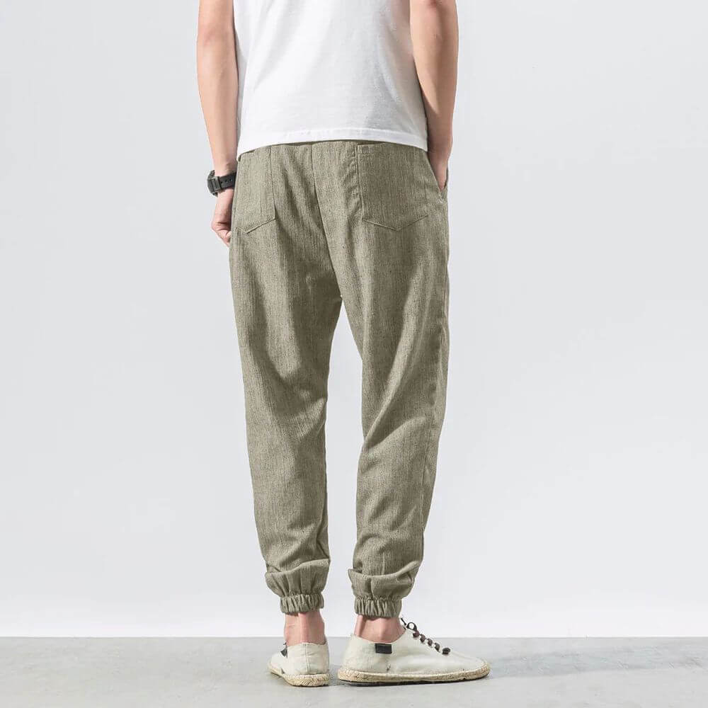 Luca™ - Pantaloni Comodi in Cotone e Lino - Khaki