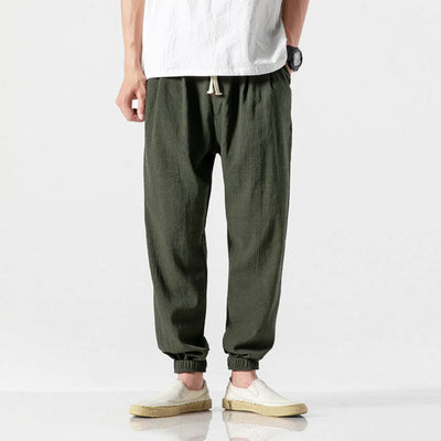 Luca™ - Pantaloni Comodi in Cotone e Lino - Khaki