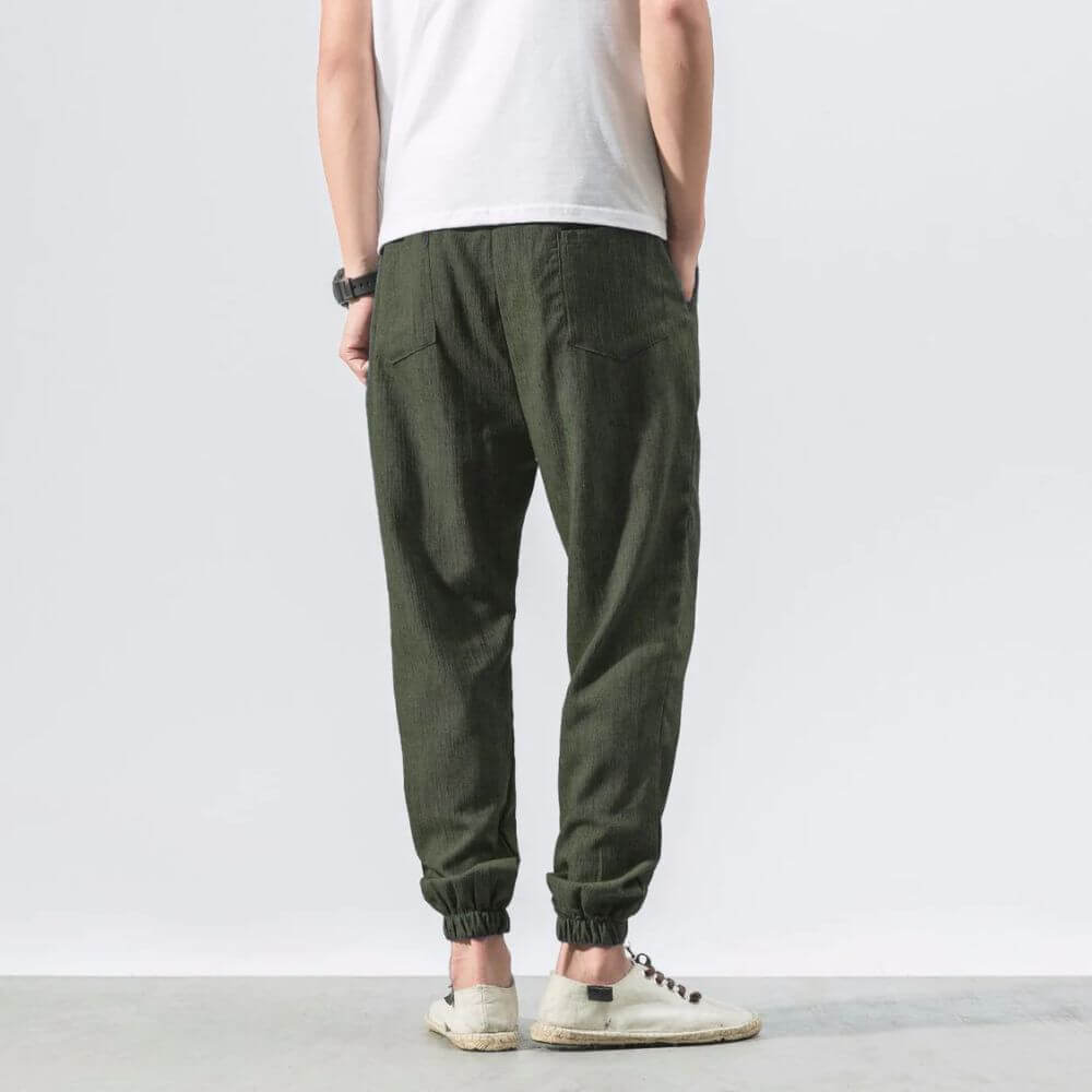 Luca™ - Pantaloni Comodi in Cotone e Lino - Khaki