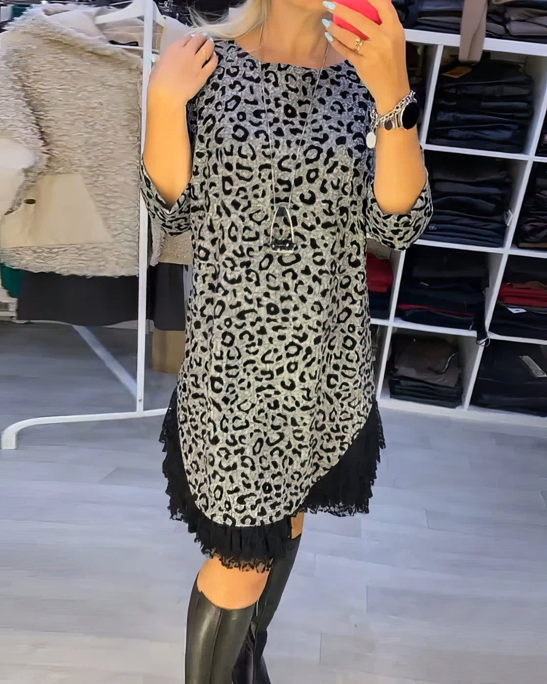 Sonia™ - Abito snellente con stampa leopardatao